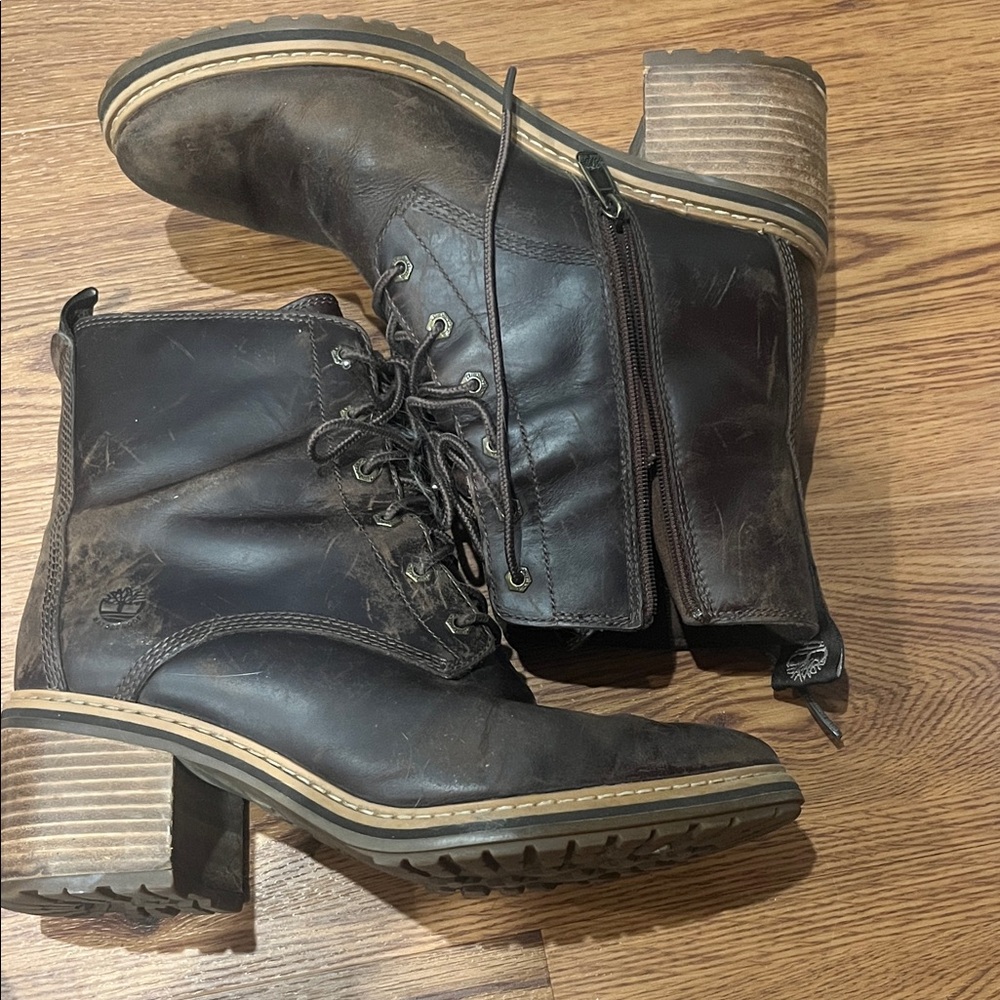Timberland Womens Dark Brown Leather Boots